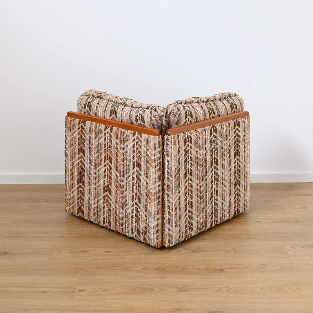 Mid Century Teak and Fabric Modular 'Checkers' Playpen Sofa