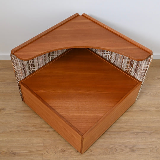 Mid Century Teak and Fabric Modular 'Checkers' Playpen Sofa