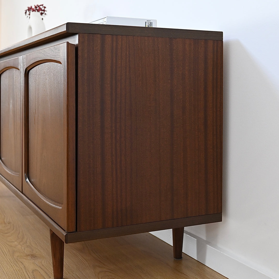 Mid Century Walnut Sideboard LP Record Cabinet by Noblett