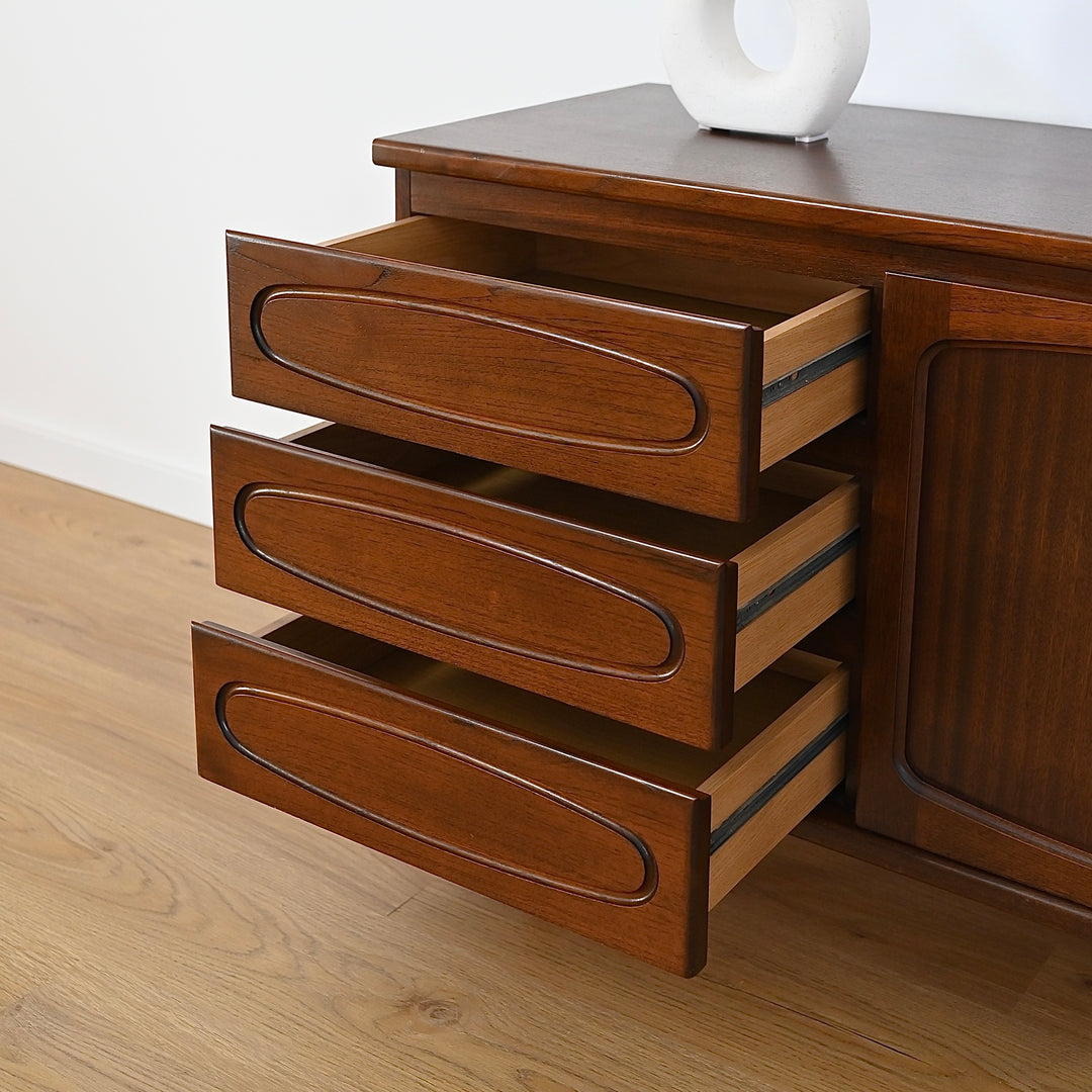 Mid Century Walnut Sideboard LP Record Cabinet by Noblett