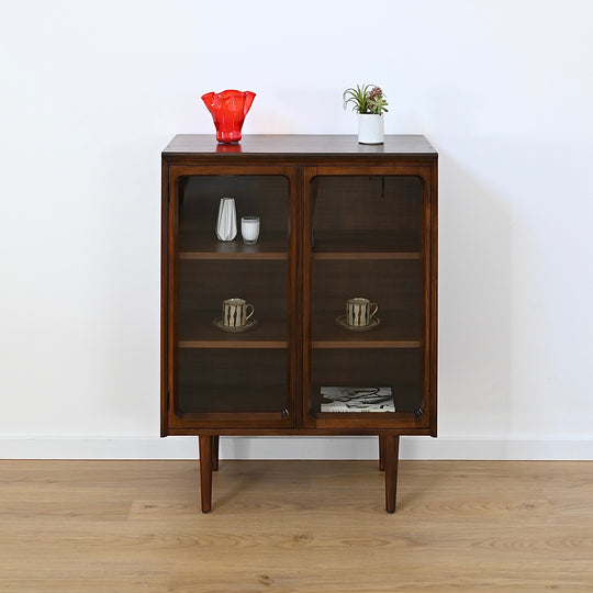 Mid Century Walnut Sideboard Display Cabinet by Chiswell