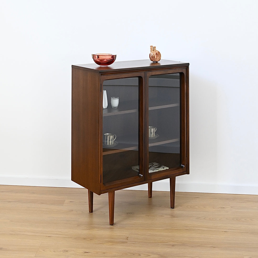 Mid Century Walnut Sideboard Display Cabinet by Chiswell