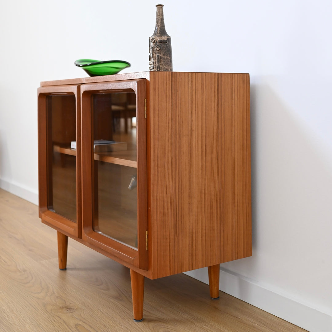 Mid Century a Teak Sideboard Glass Display Cabinet LP Record Cabinet by Chiswell