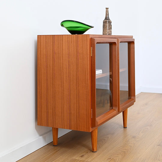 Mid Century a Teak Sideboard Glass Display Cabinet LP Record Cabinet by Chiswell