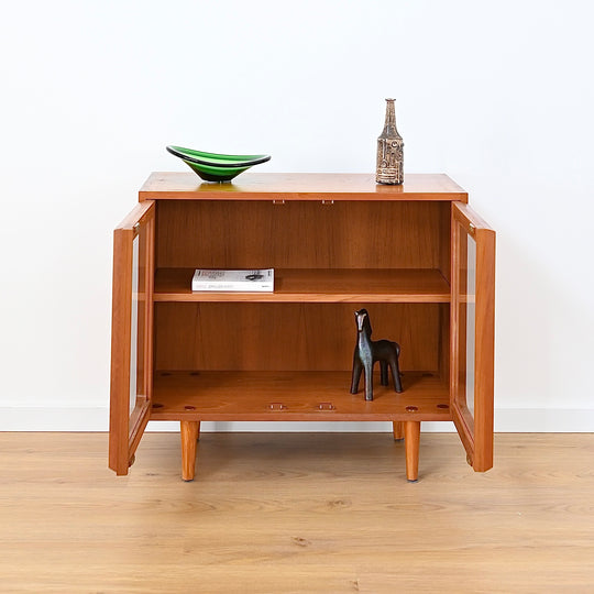 Mid Century a Teak Sideboard Glass Display Cabinet LP Record Cabinet by Chiswell