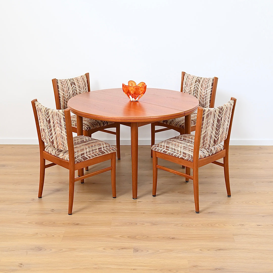 Mid Century Teak Round Extendable Dining Table by Chiswell