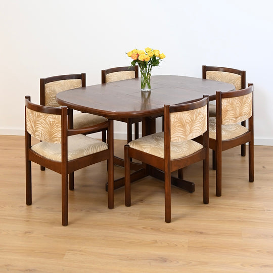 Mid Century Dining Setting Chairs and Extendable Dining Table by Chiswell