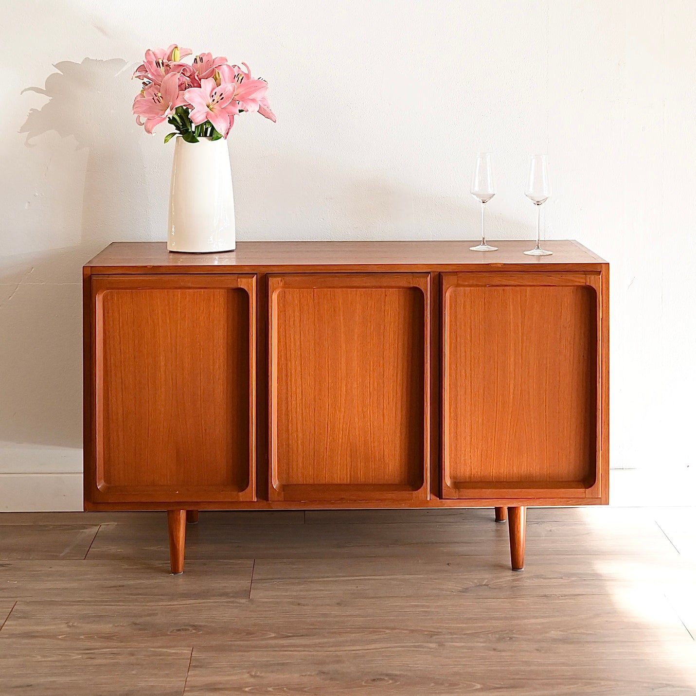 Mid Century Teak Sideboard LP Record Cabinet by Chiswell