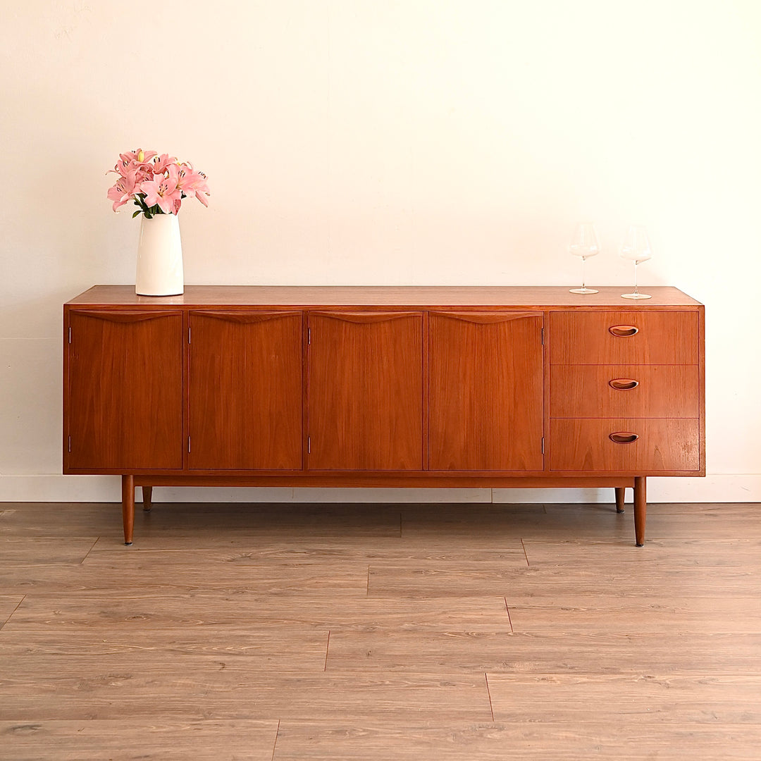 Mid Century Teak Sideboard Buffet Credenza by Chiswell
