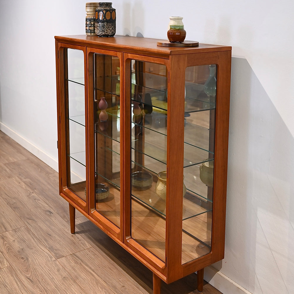 Mid Century Teak Sideboard Display China Cabinet by Chiswell