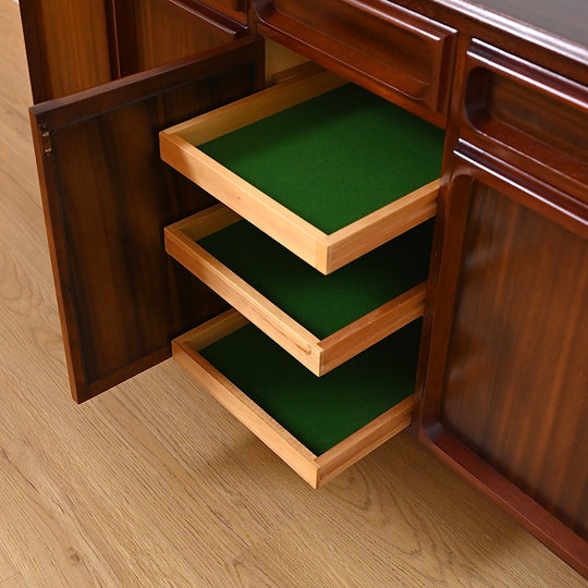 Mid Century Walnut Sideboard Buffet Cabinet by Chiswell