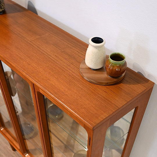 Mid Century Teak Sideboard Display China Cabinet by Chiswell