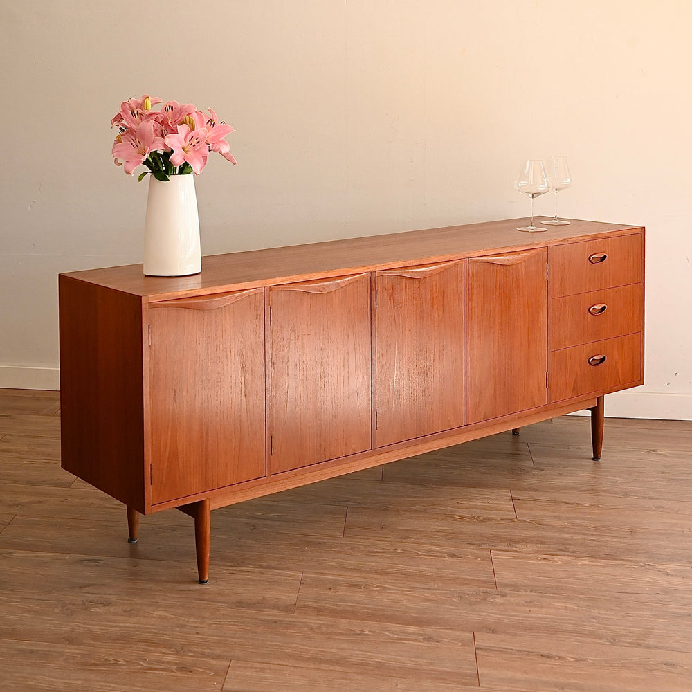 Mid Century Teak Sideboard Buffet Credenza by Chiswell