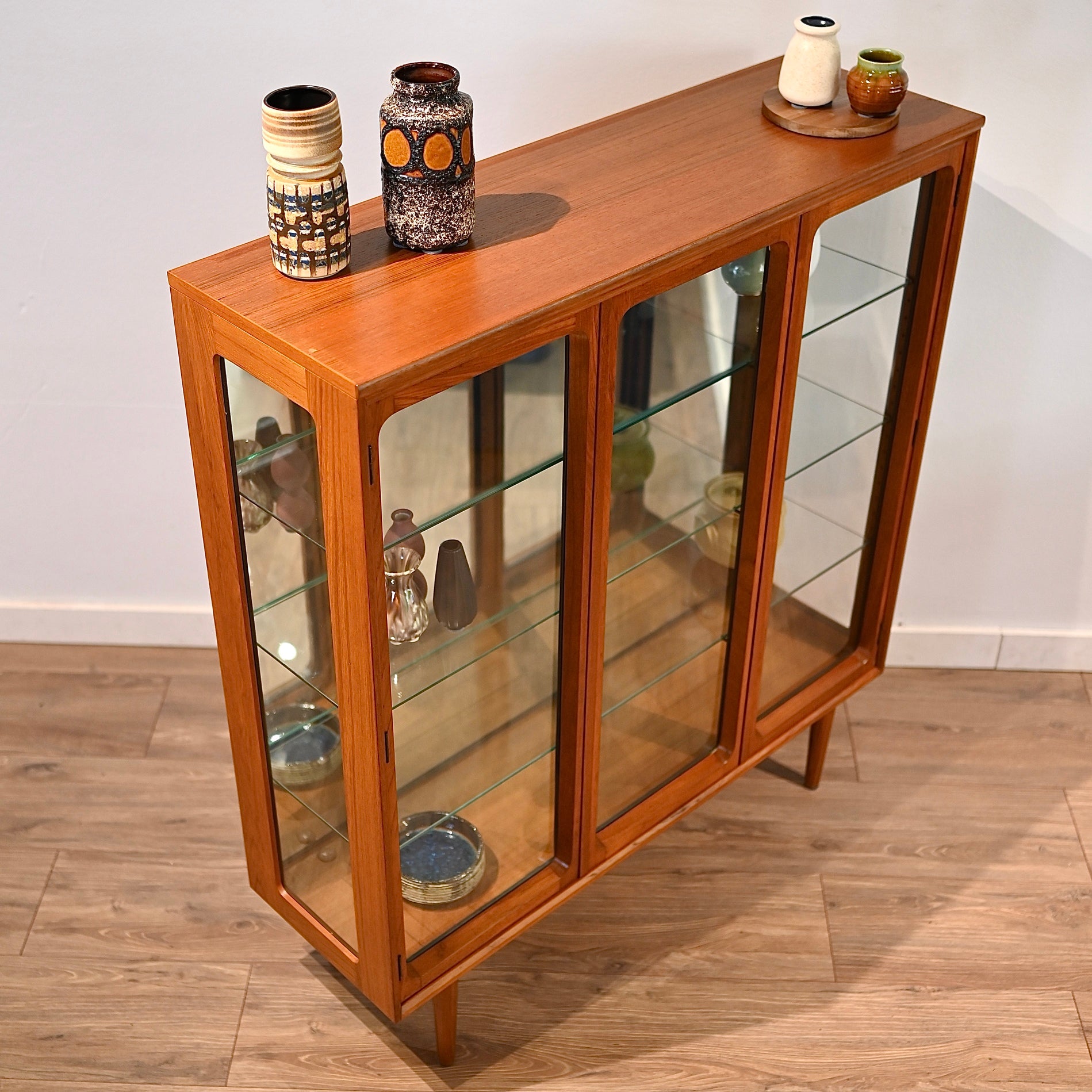 Mid Century Teak Glass Display Cabinet by Chiswell