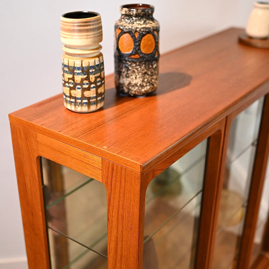 Mid Century Teak Sideboard Display China Cabinet by Chiswell