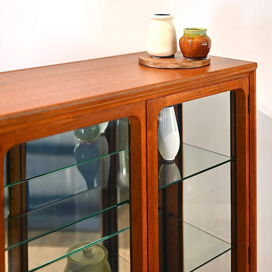 Mid Century Teak Sideboard Display China Cabinet by Chiswell