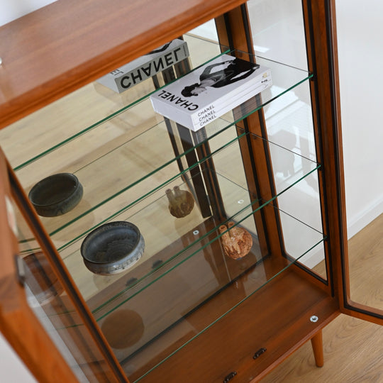 Mid Century Teak Sideboard Display Cabinet by Chiswell