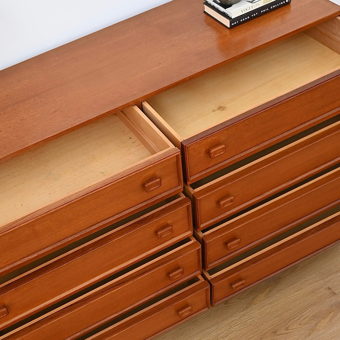 Parker Mid Century Teak Dresser Sideboard Drawers