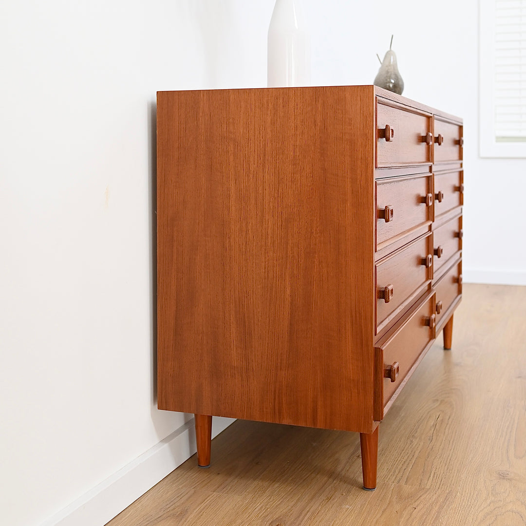 Parker Mid Century Teak Dresser Sideboard Drawers