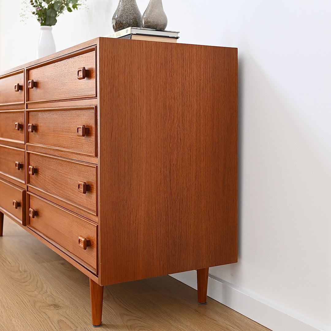 Parker Mid Century Teak Dresser Sideboard Drawers