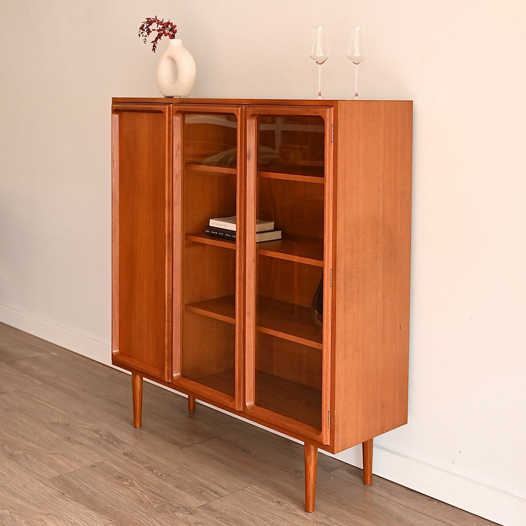 Mid Century Teak Sideboard Credenza Display Cabinet by Chiswell