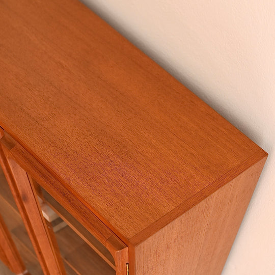 Mid Century Teak Sideboard Credenza Display Cabinet by Chiswell