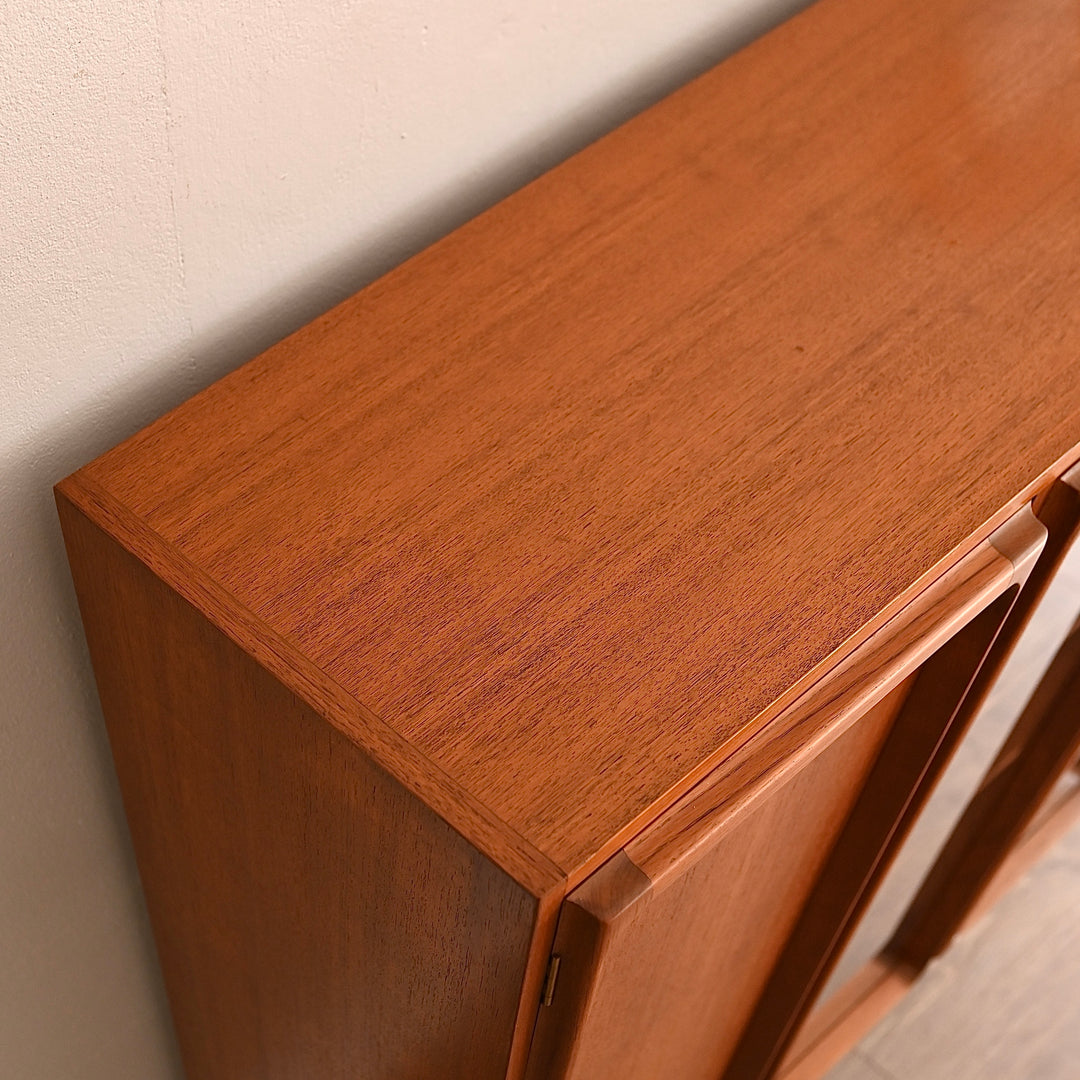 Mid Century Teak Sideboard Credenza Display Cabinet by Chiswell