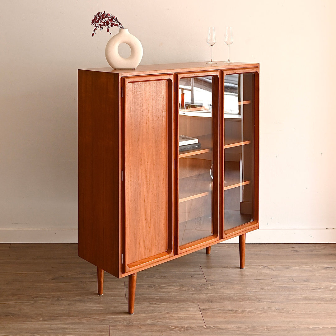 Mid Century Teak Sideboard Credenza Display Cabinet by Chiswell