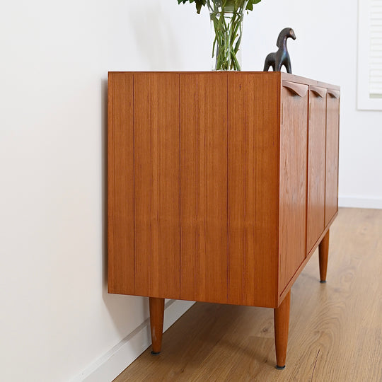 Mid Century Teak Sideboard LP Buffet Cabinet by Chiswell