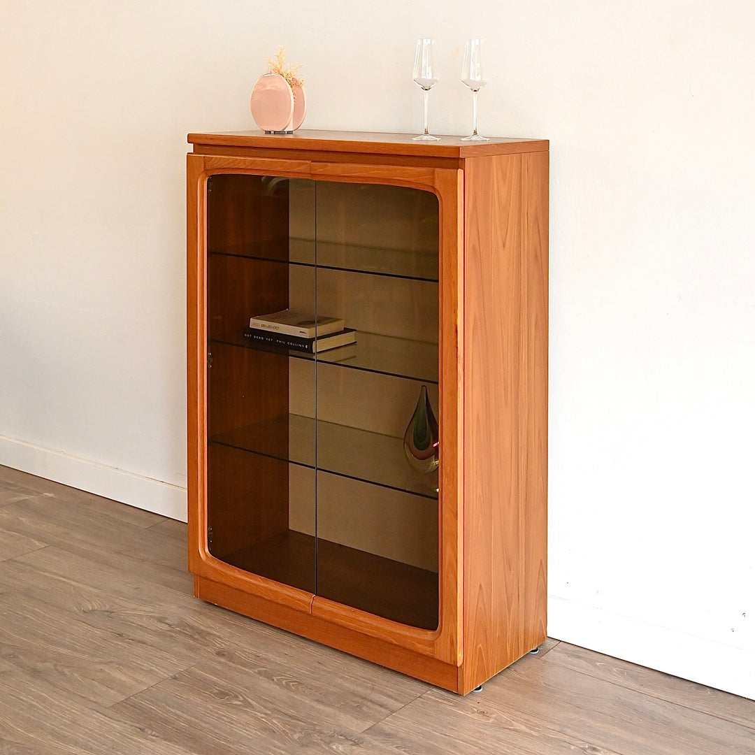Mid Century Teak Sideboard Display China Cabinet by Chiswell