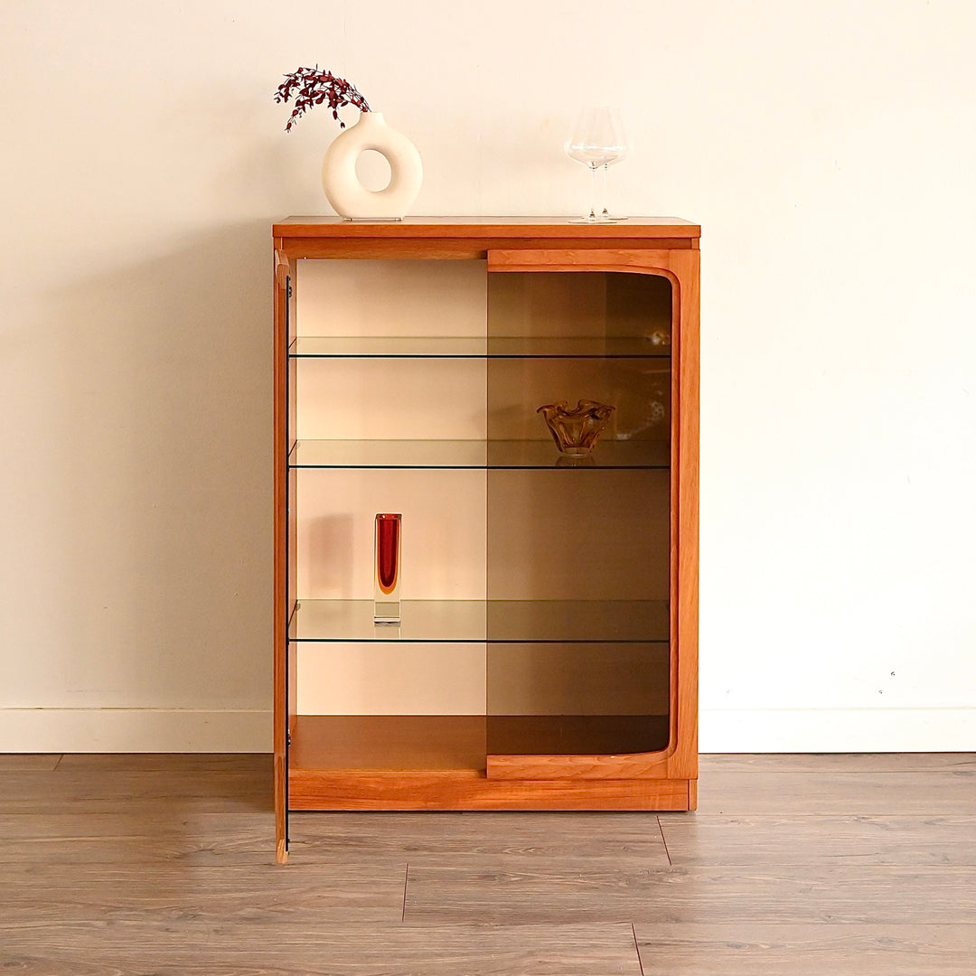 Mid Century Teak Sideboard Display China Cabinet by Chiswell