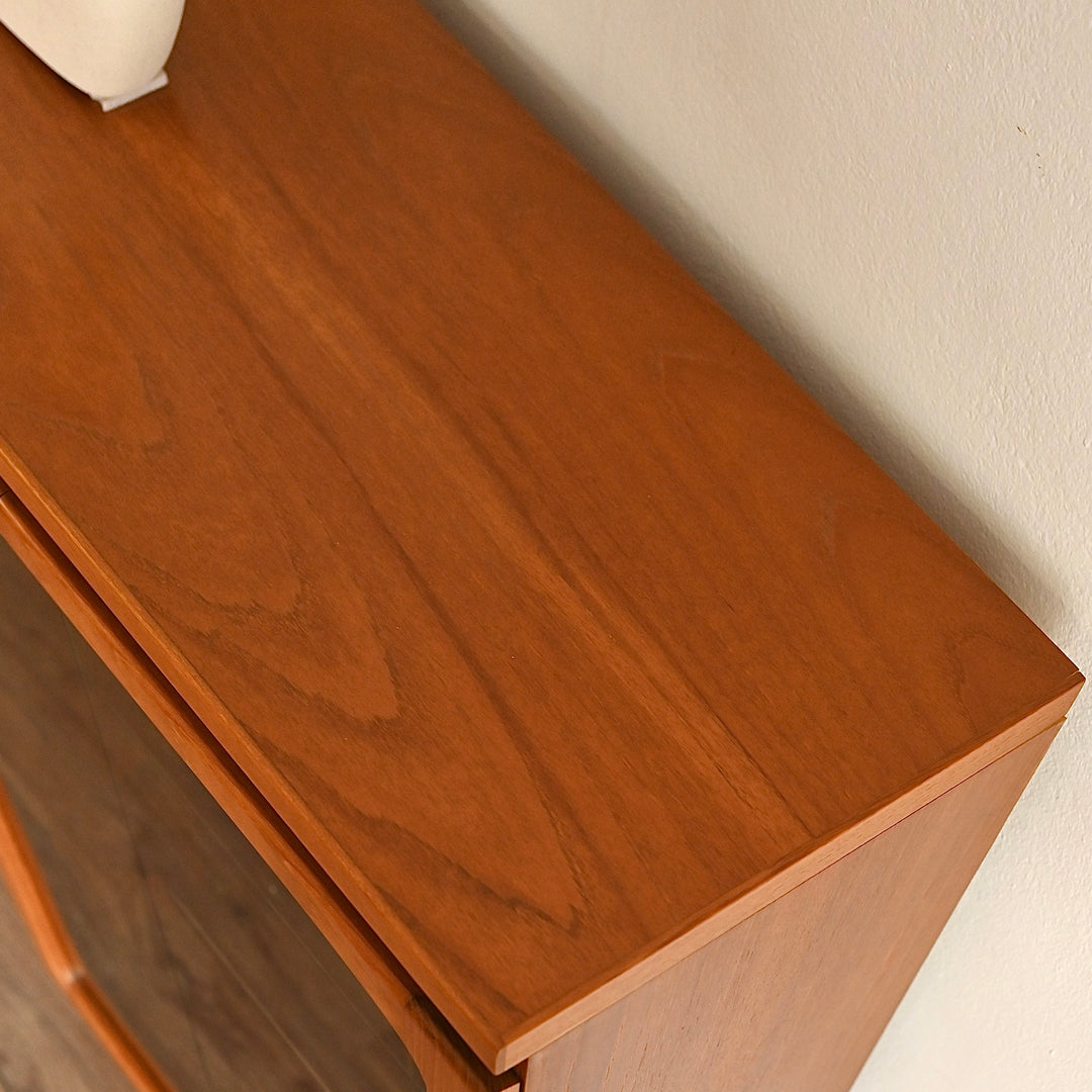 Mid Century Teak Sideboard Display China Cabinet by Chiswell