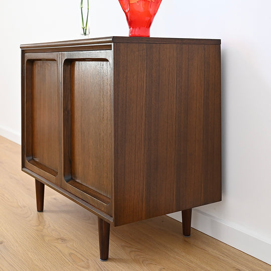 Mid Century Walnut Sideboard LP Record Cabinet by Chiswell