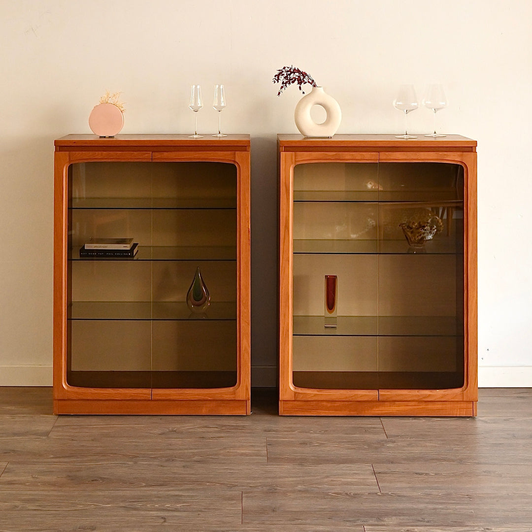 Mid Century Teak Sideboard Display China Cabinet by Chiswell
