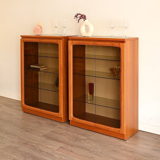 Mid Century Teak Sideboard Display China Cabinet by Chiswell