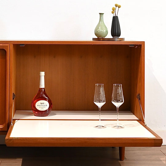 Mid Century Teak Sideboard LP Record Cabinet and bar by Chiswell