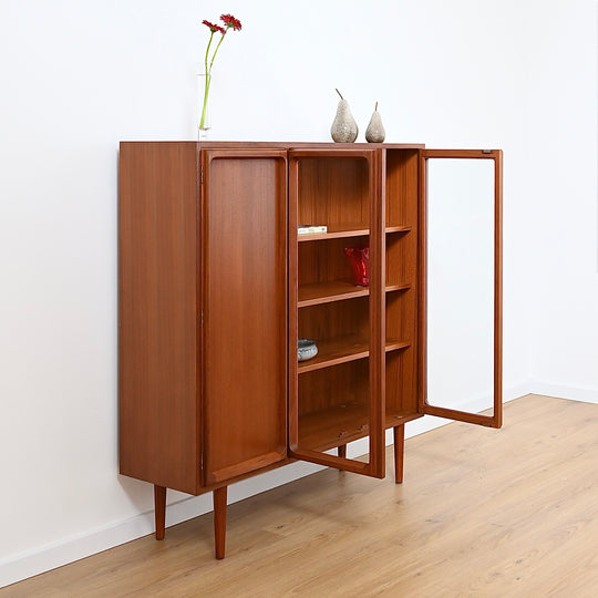 Mid Century Teak Sideboard Credenza Display Cabinet by Chiswell
