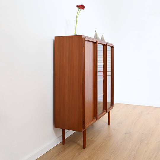 Mid Century Teak Sideboard Credenza Display Cabinet by Chiswell