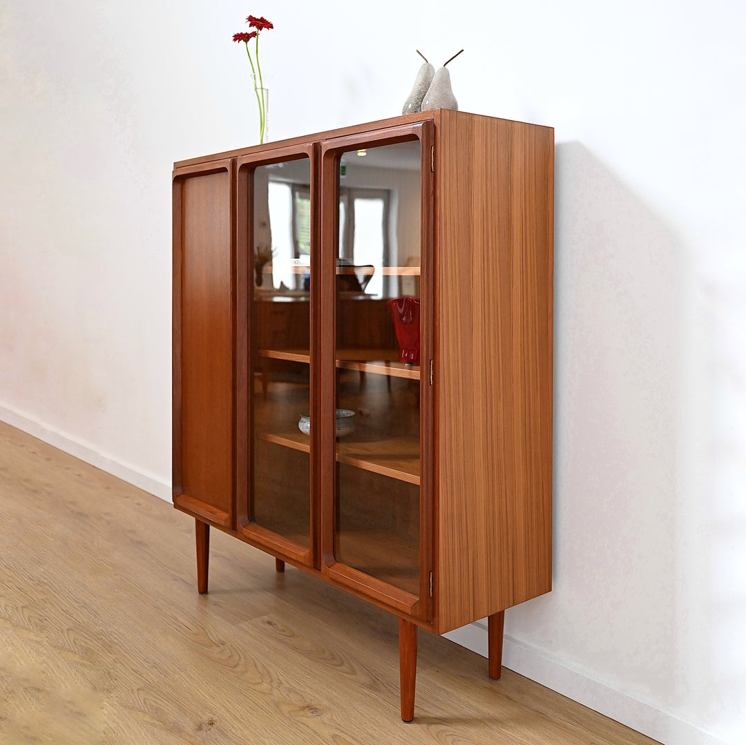 Mid Century Teak Sideboard Credenza Display Cabinet by Chiswell