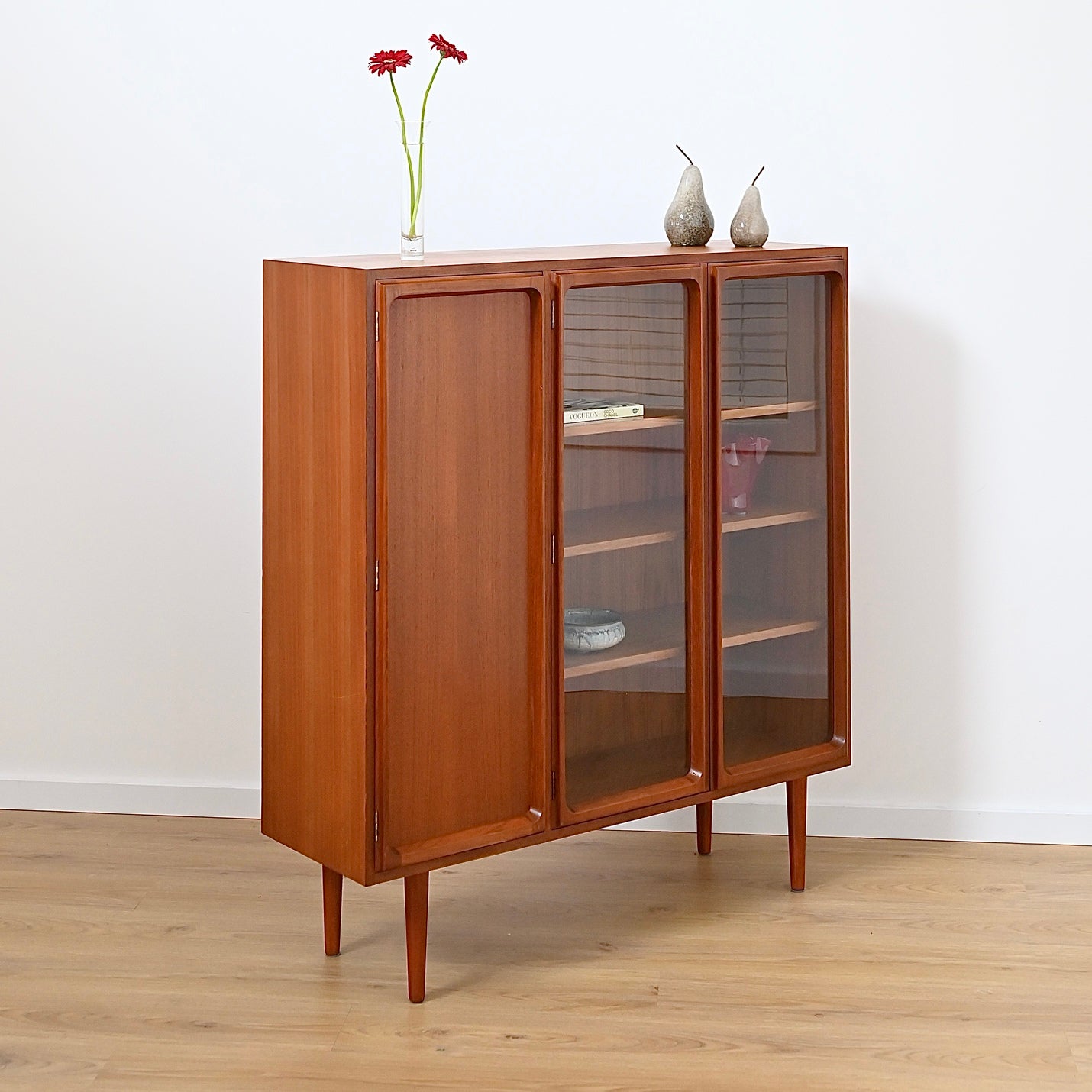 Mid Century Teak Sideboard Credenza Display Cabinet by Chiswell