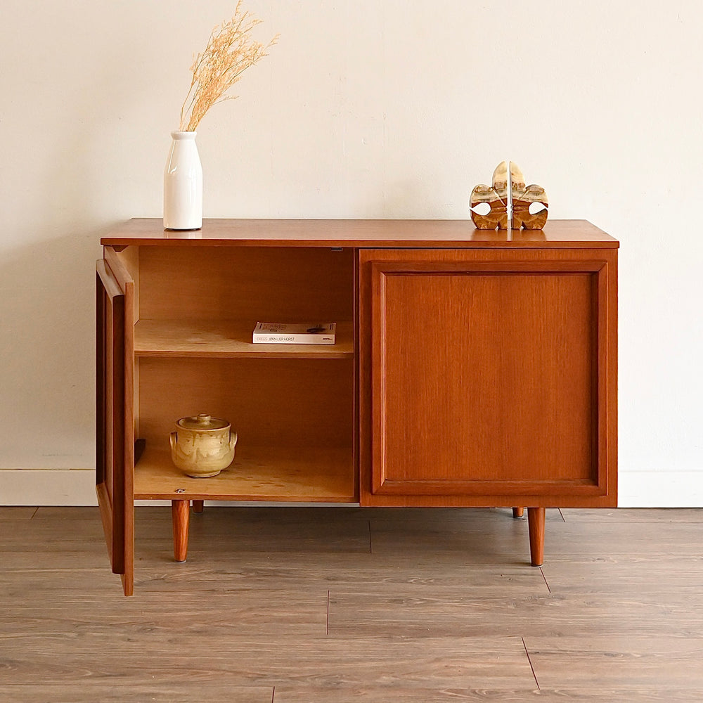 Mid Century Teak Sideboard LP Record Cabinet by Burgess