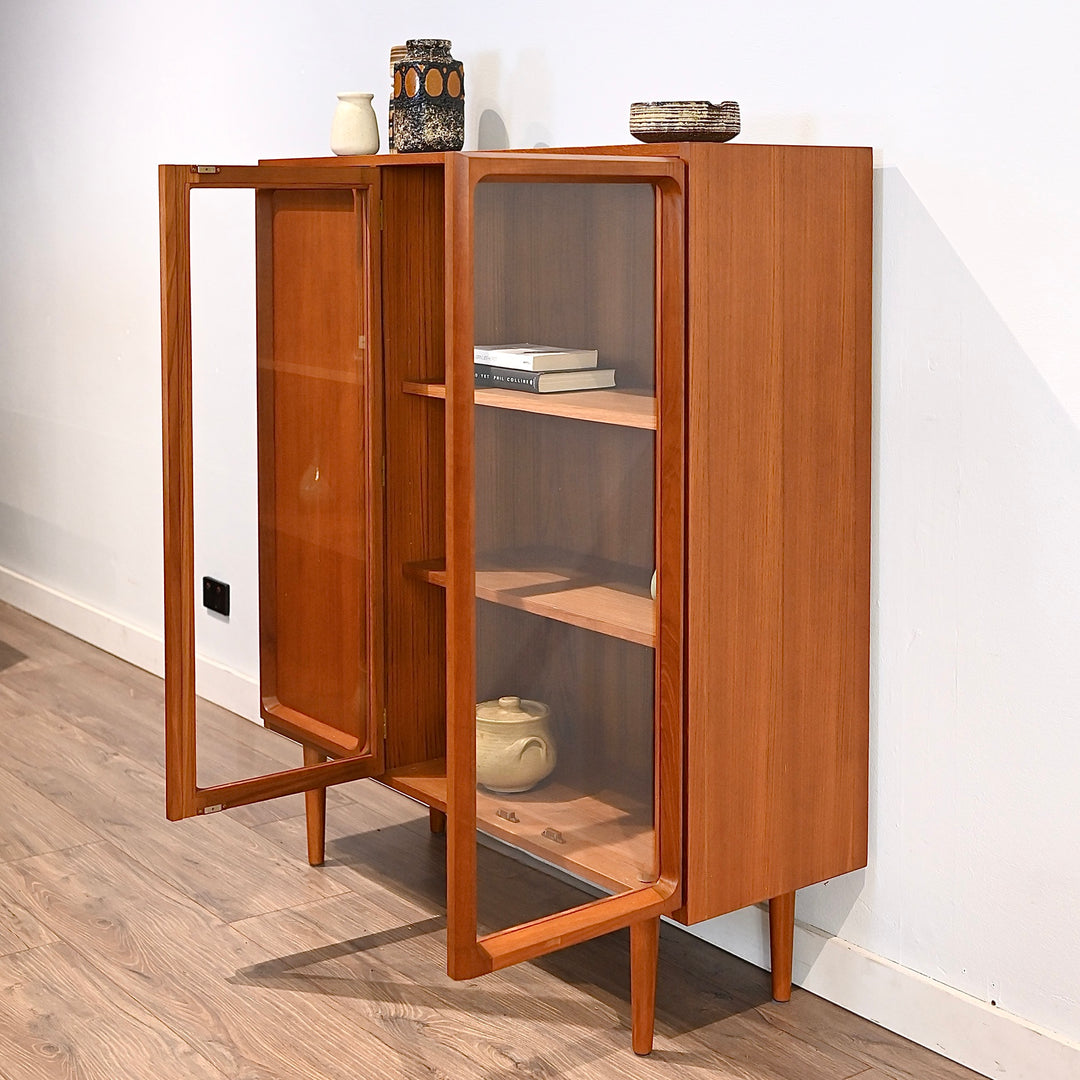 Mid Century Teak Sideboard Buffet Display Cabinet by Chiswell