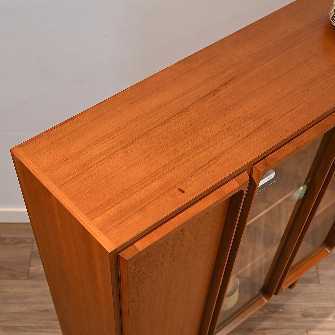 Mid Century Teak Sideboard Buffet Display Cabinet by Chiswell