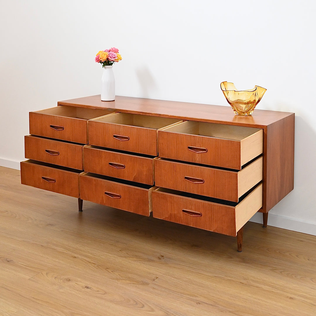 Mid Century Teak Sideboard Dresser Low Boy by Berryman