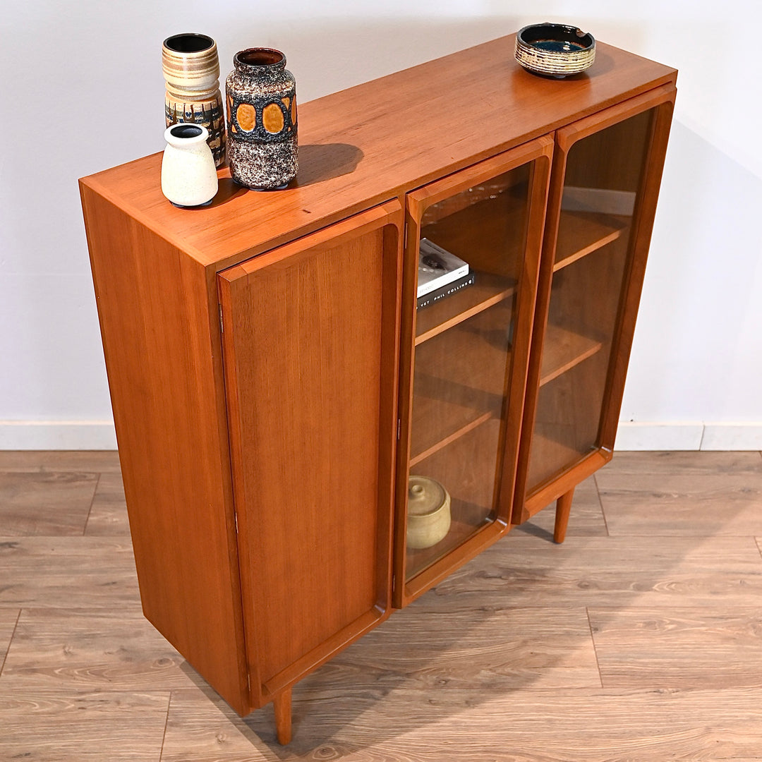 Mid Century Teak Sideboard Buffet Display Cabinet by Chiswell