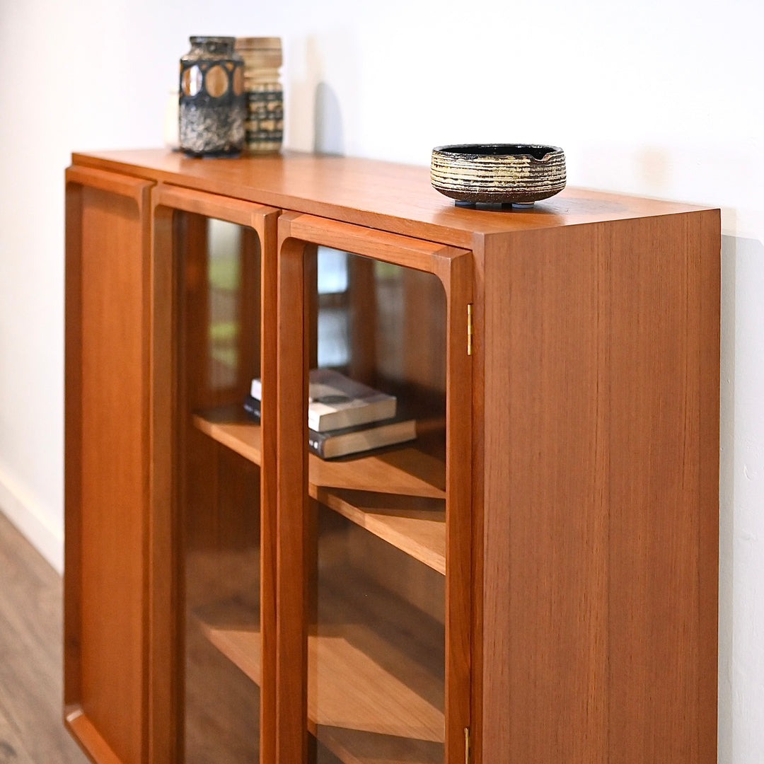 Mid Century Teak Sideboard Buffet Display Cabinet by Chiswell