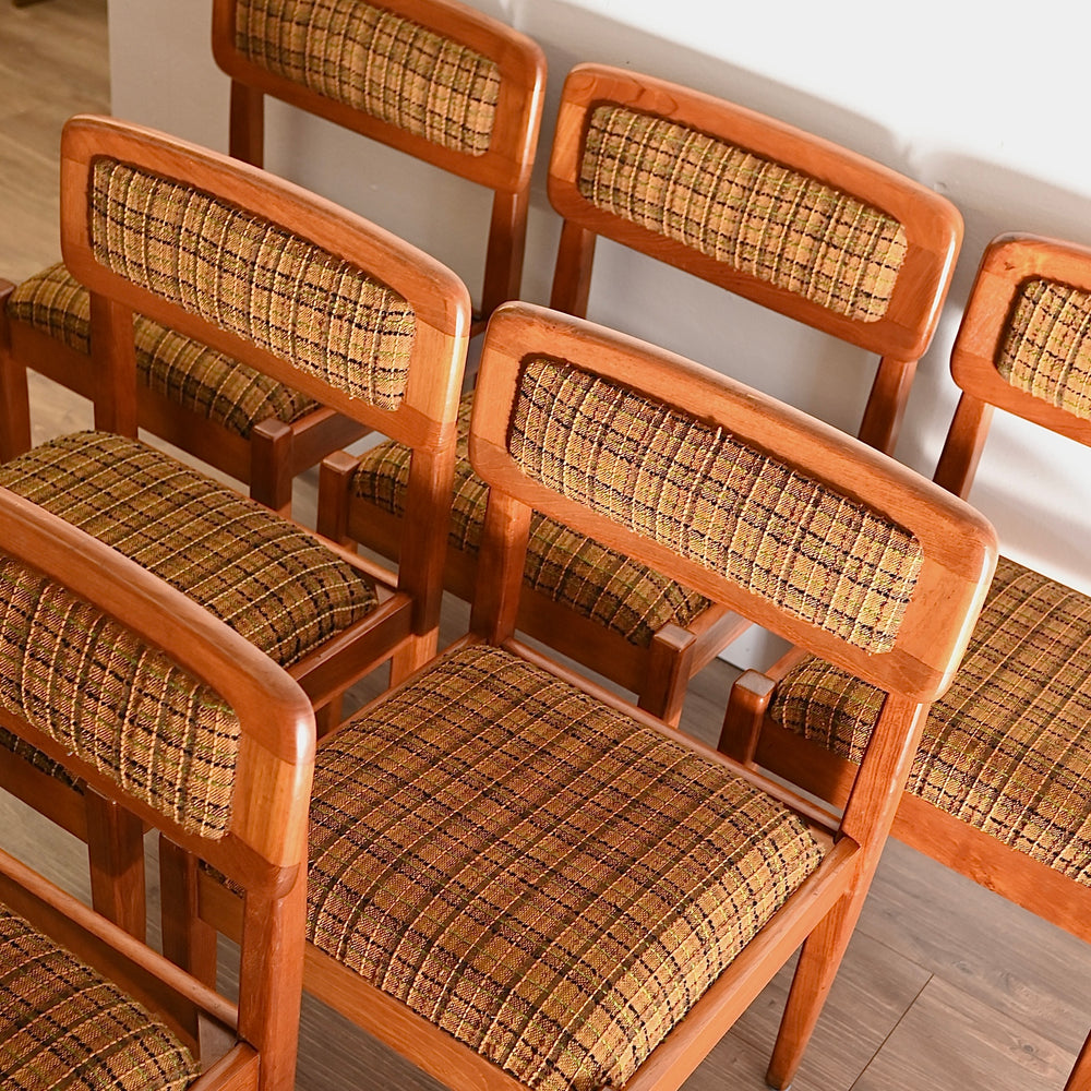6x Mid Century Teak Dining Chairs by Wrightbilt