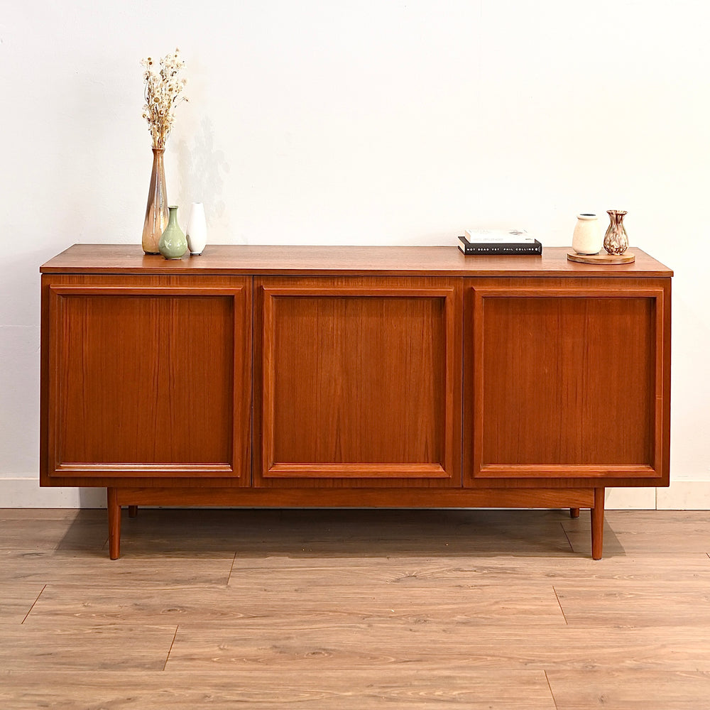 Mid Century Teak Sideboard Buffet LP Record Cabinet by Burgess