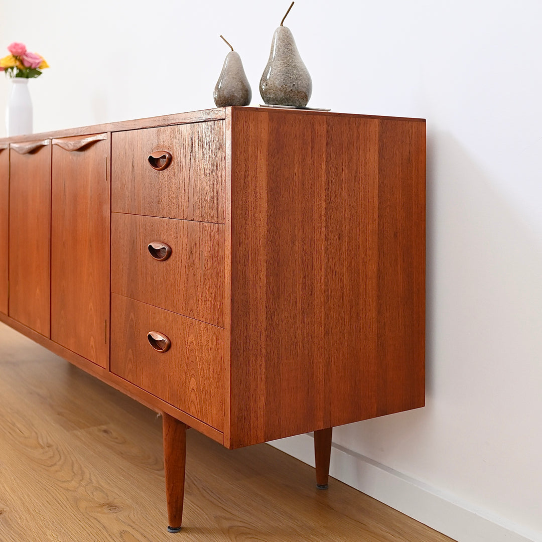 Mid Century Teak Sideboard Buffet Cabinet by Chiswell