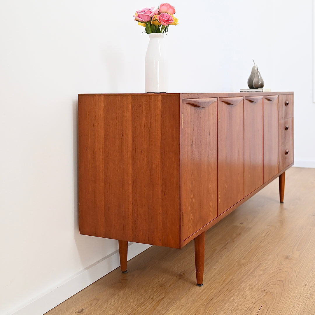 Mid Century Teak Sideboard Buffet Cabinet by Chiswell